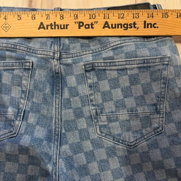 Pacsun Slim Taper 29x30 Checkered Blue Denim Jeans Mens 100% Y2K - Picture 8 of 9